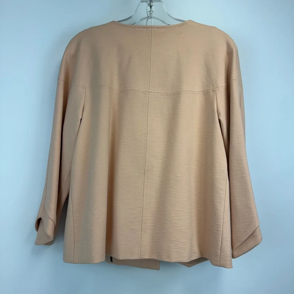 Black‎ Label by Chicos Peach Double Breasted Textured Jacket Size 1 Medium